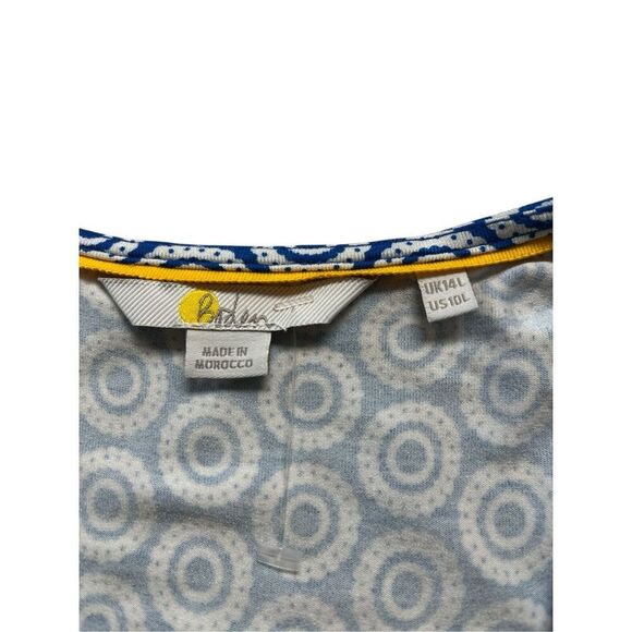 Boden wrap dress blue & white US sz 10L - Picture 4 of 4